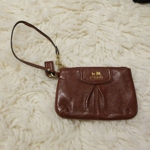 NWOT Coach embossed leather wristlet